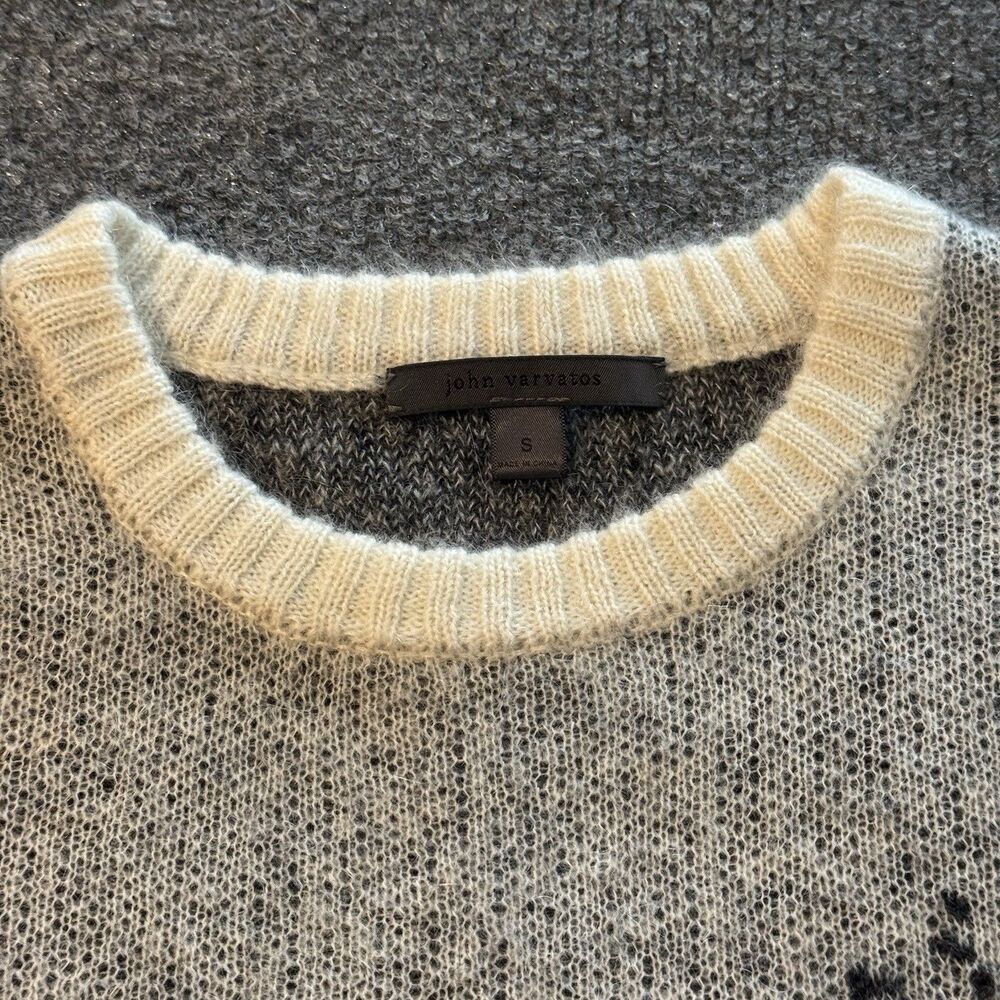 John Varvatos Collection Sterling Heartbeat Mohair Merino Blend Sweater S Knit - Picture 4 of 7